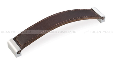 RUJZ DESIGN Fogantyú - 160 mm - 592.15 - Ezüst - Sötétbarna bőr - Alumínium - Bőr