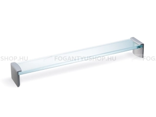 RUJZ DESIGN Fogantyú - 528.03 - Matt króm - Átlátszó üveg - Zamak fém ötvözet - Üveg