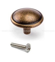 EMUCA Gomb fogantyú MALI - 1 furatos - Antik patina barna - Zamak fém ötvözet