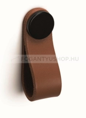 VIEFE Fogantyú FLEXA KNOB - 1 furatos - Festett fekete - Barna bőr