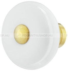 HAFELE Gomb fogantyú - 1 furatos - 130.51 - Fehér - Fényes arany - Réz - Porcelán