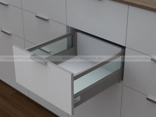 HARN RITMA CUBE H - Duplafalú fémoldalas fiók magasított, szögletes oldalkorláttal 83x600mm, max. 60kg