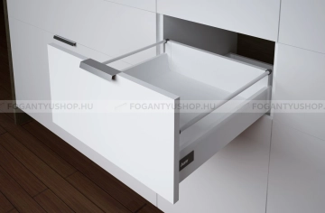 HARN RITMA CUBE M - Duplafalú fémoldalas fiók kerek oldalkorláttal 83x450mm, max. 60kg