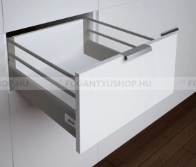 HARN RITMA CUBE H - Duplafalú fémoldalas fiók, dupla kerek oldalkorláttal 83x350mm, max. 35kg