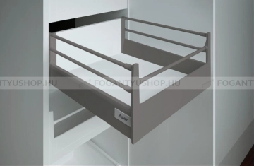 HARN RITMA CUBE H - Duplafalú fémoldalas belső fiók, dupla kerek oldalkorláttal 83x400mm, max. 35kg