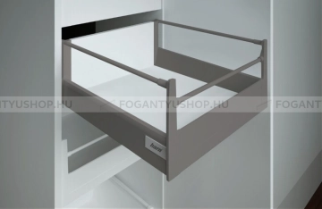 HARN RITMA CUBE H - Duplafalú fémoldalas belső fiók magasított, kerek oldalkorláttal 83x400mm, max. 35kg