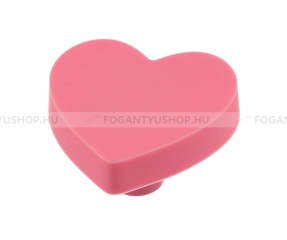 GTV Gyerek fogantyú szív, szívecske - 1 furatos - UM-HEART-RZ - Rózsaszín - Gumi