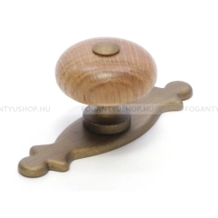 RUJZ DESIGN Fogantyú - 1 furatos - 114.30 - Antik patina barna - Tölgyfa - Zamak fém ötvözet - Fa