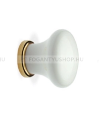 RUJZ DESIGN Gomb fogantyú - 1 furatos - 118.30 - Fényes arany - Fehér - Zamak fém ötvözet - Műanyag