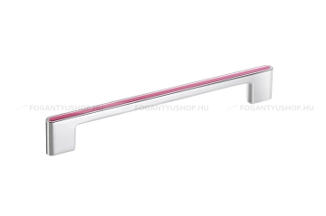 RUJZ DESIGN Fogantyú - 160 mm - 677.08 - Fényes króm - Barbi lila - Zamak fém ötvözet - Műanyag