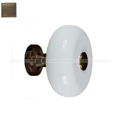 RUJZ DESIGN Gomb fogantyú - 1 furatos - 114.30 - Antik patina barna - Festett fehér - Zamak fém ötvözet - Műanyag