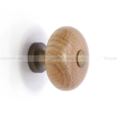 RUJZ DESIGN Fogantyú - 1 furatos - 114.30 - Antik patina barna - Tölgyfa - Zamak fém ötvözet - Fa