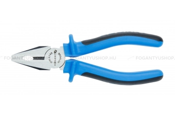 HÖGERT HT1P008 kombinált fogó, króm-vanádium ötvözött acél, gumírozott kék-fekete nyéllel, 180mm