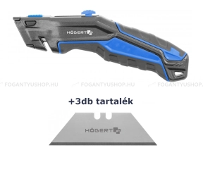 HÖGERT HT4C641 Barkács szike, tapétavágó kés - Cserélhető trapéz pengével, 19 mm - Alumínium, ABS